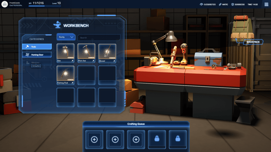 Crafting interface