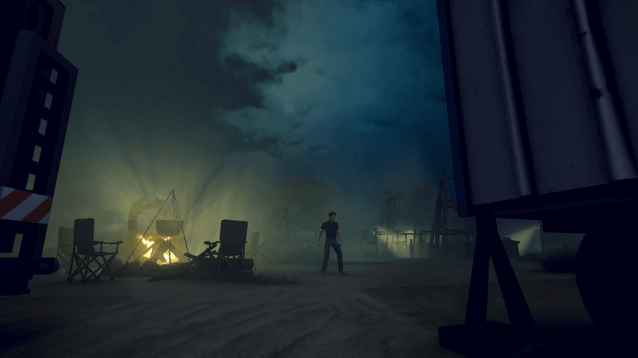 Night camp scene